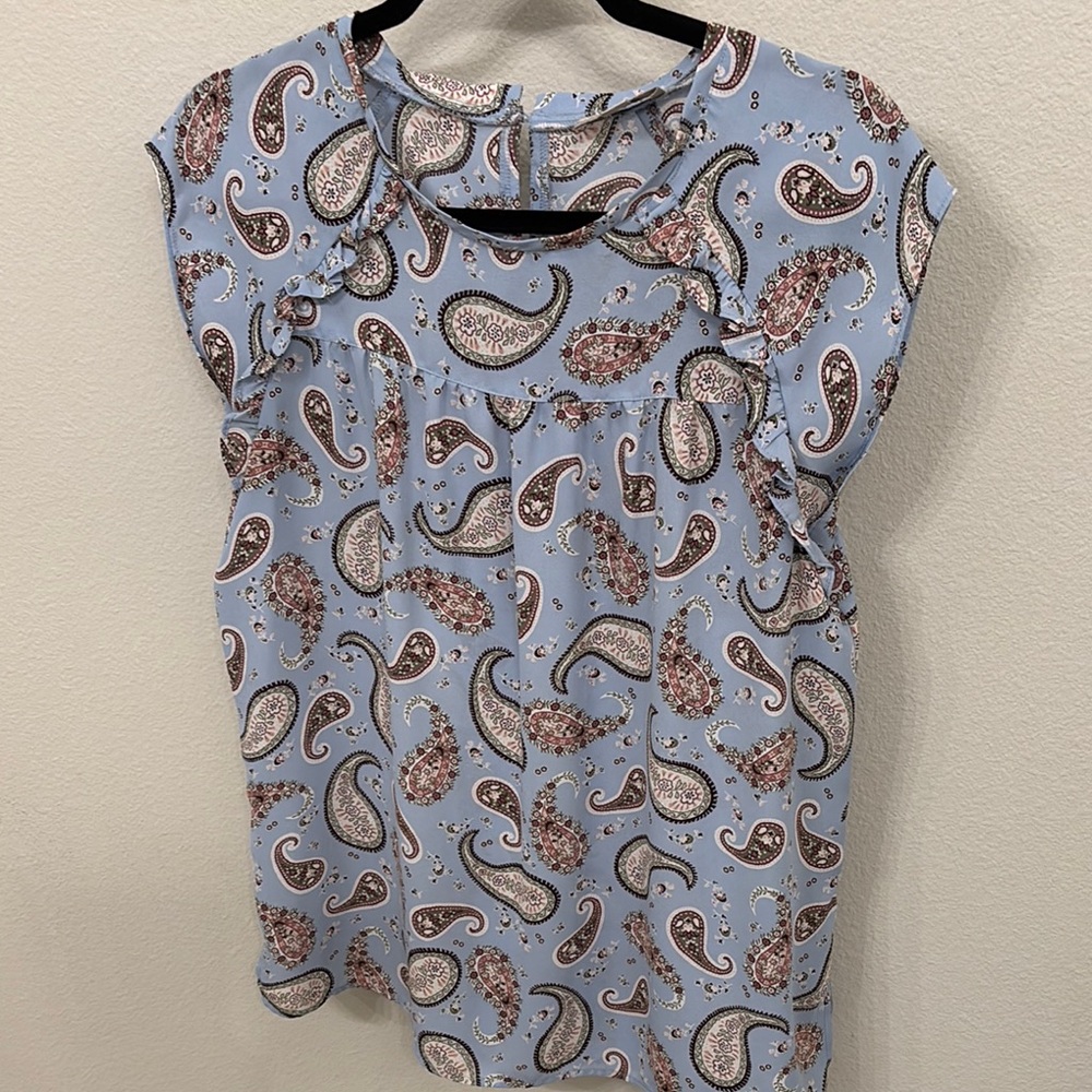 Loft Paisley Print Blue Women's Top